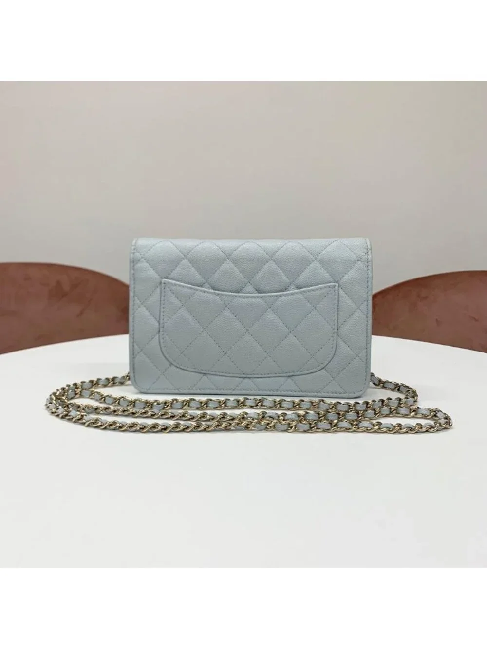 Chanel CC Logo Quilted Chain Wallet Shoulder